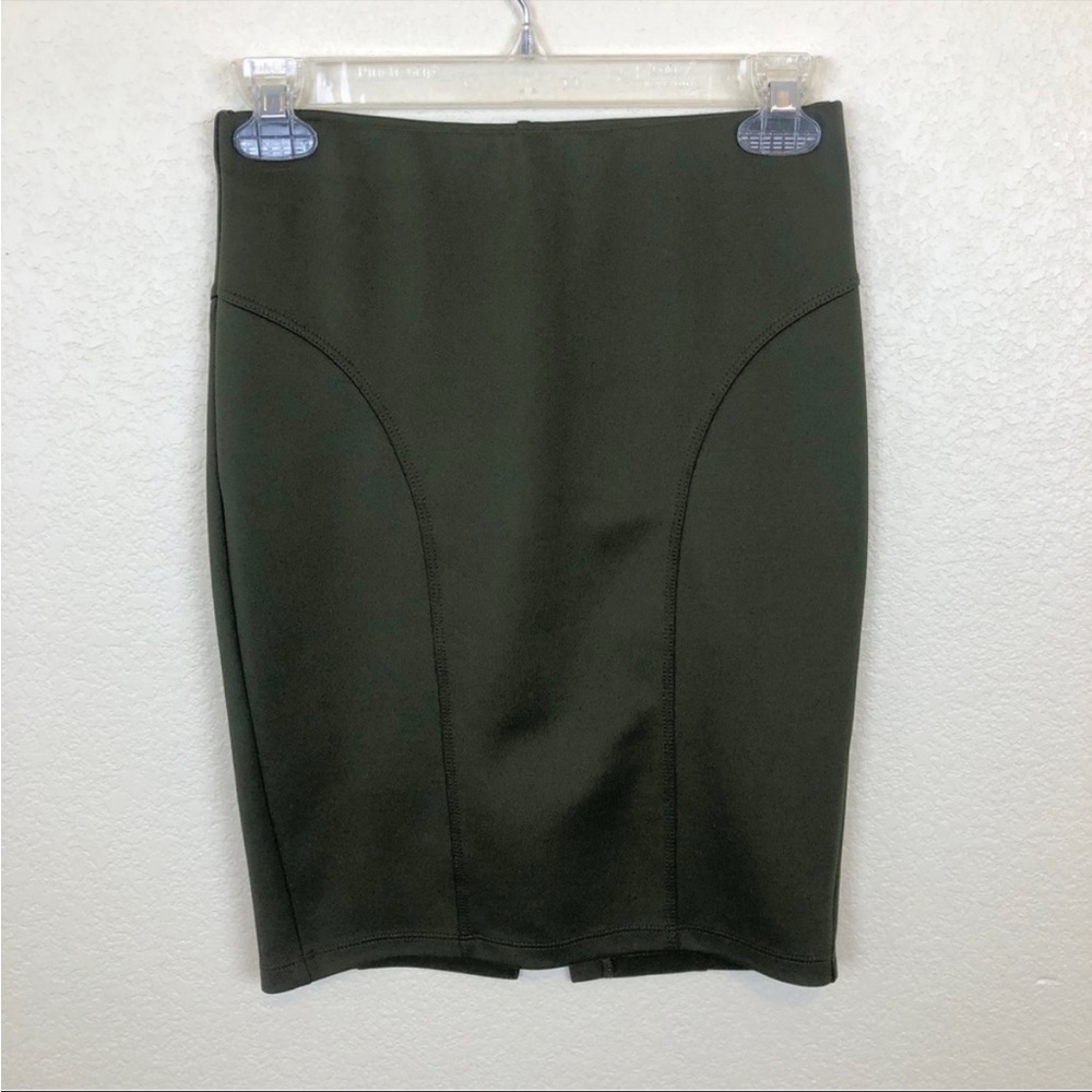 Imagenation Olive Green Straight Pencil Skirt - Size Small